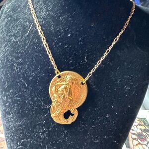 Art nouveau lady handmade necklace